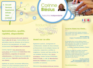 Site Web sur-mesure Corinne Blésius (traductrice)
