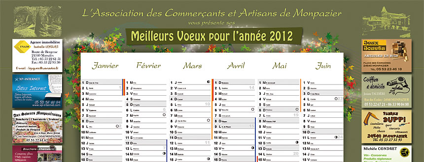 Miniature du calendrier de l'ACAM 2012